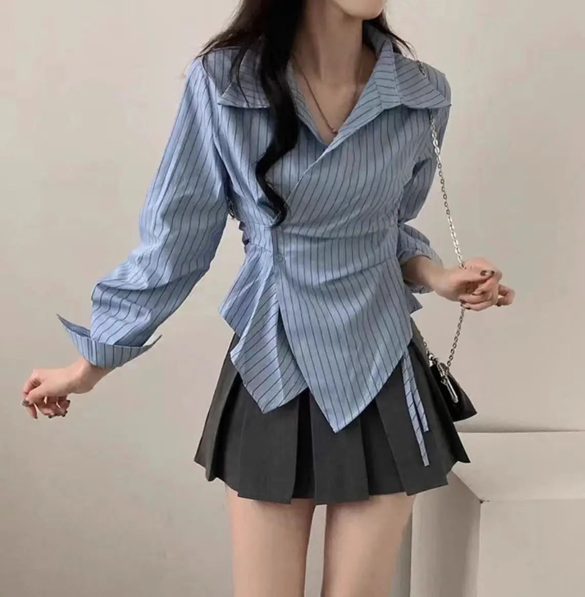 Spring Autumn Casual Striped Shirt Women Shirts Fashion Female Long Sleeve Slim Blouse Tops Office Lady Shirts.