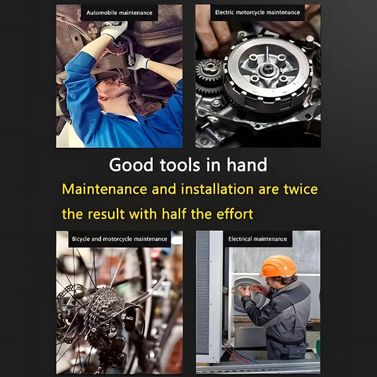 Podofo Steckschlüsselsätze 214 Stück 1/4 Zoll 3/8 Zoll 1/2 Zoll 24-Zahn Ergonomischer Ratschenschlüssel Mechaniker-Werkzeugsatz für die Autoreparatur