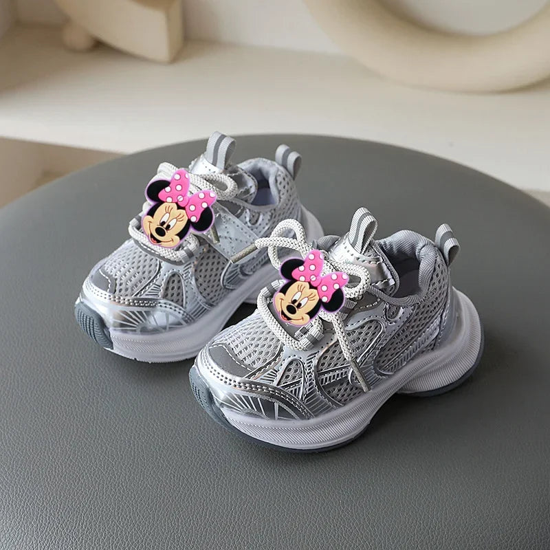 Disney Mickey Mouse Girl Sports Shoes Spring Autumn Soft Sole Sneakers Children Casual Shoes Boy cute Breathable Running Shoes.