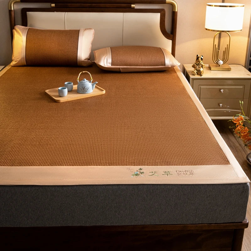 Natural Ice Rattan Mat 90/120/150/180/200cm Cool Summet Mat Mattress Plant Fiber Mat Househould Straw Mats Furniture Protector