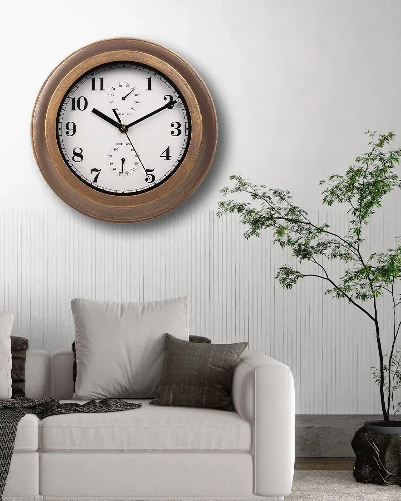 100 % wasserdichte Wanduhr, Outdoor-Uhr, Badezimmer, Küche, Terrasse, Geschäft, Wohnzimmer, dekorative Wanduhr, stilvolle, geräuschlose Wanduhr