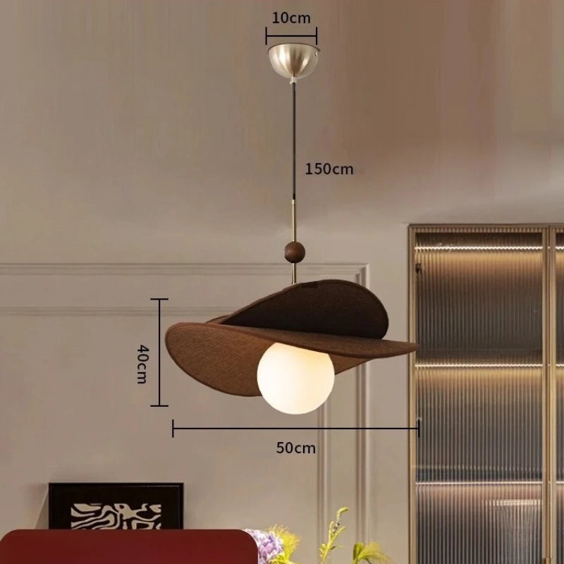 Wabi Sabi Hängeleuchte aus Korbgeflecht, Vintage-Glasblasen-Pendelleuchte für Esszimmer, Schlafzimmer, Wohnzimmer.