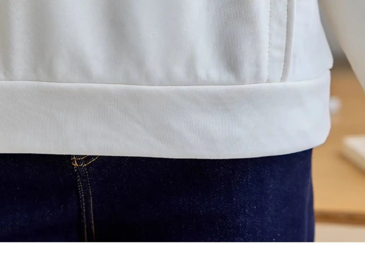 Apricot Round Neck Contrast Long Sleeve Womens Sweatshirt Stylish Casual Minimalist Top