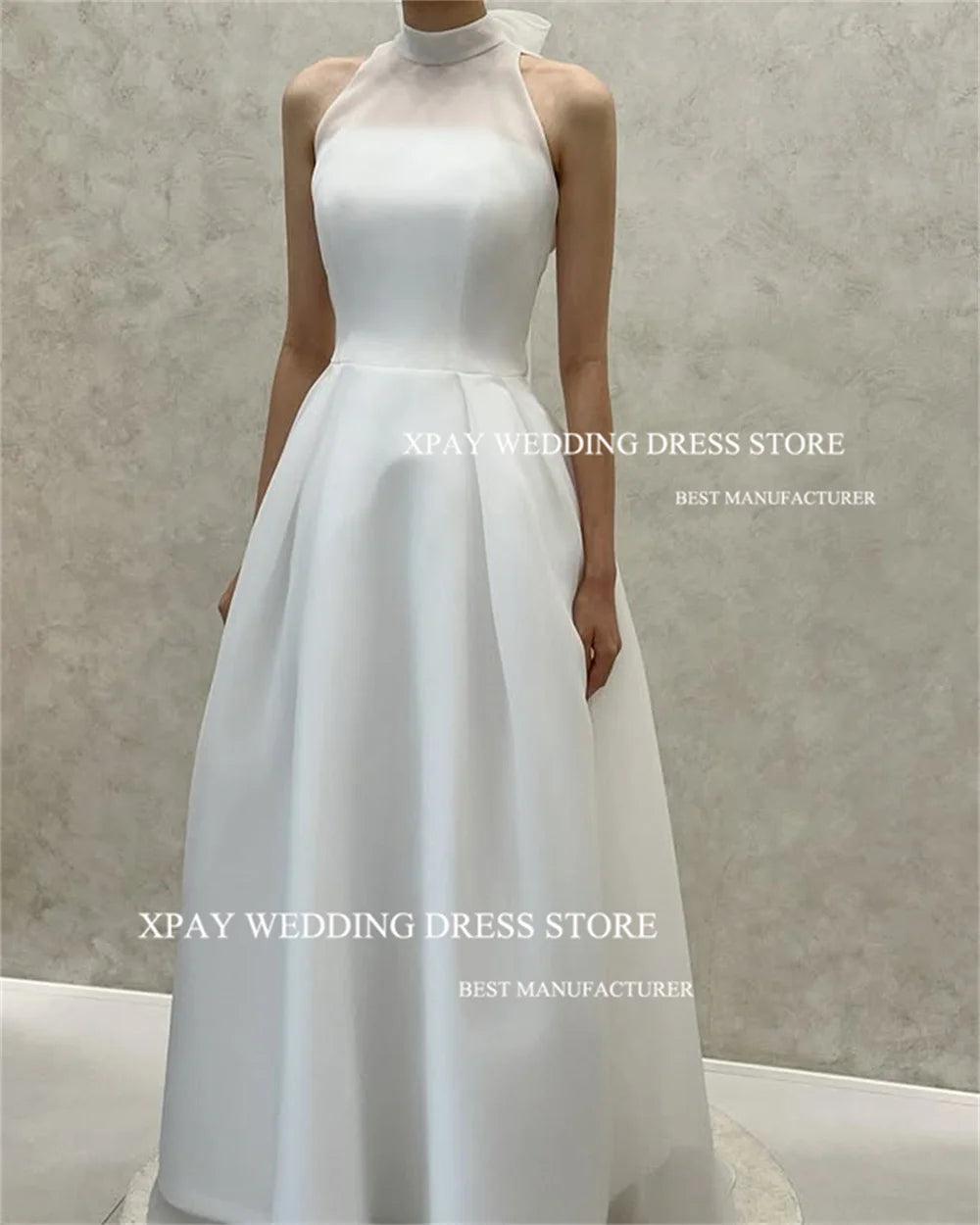 XPAY Feen-Neckholder-Organza, A-Linie, koreanische Abendkleider, Hochzeit, Fotoshooting, bodenlange Ballkleider, formelles Partykleid, Omar Apa