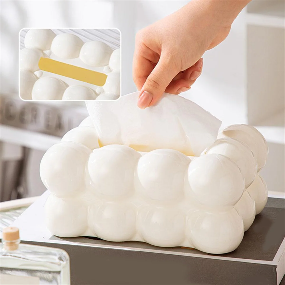 Bubble Shape Tissue Box Holder Living Room Tissue Case Cover Toilet Paper Dispenser Case Kitchen Napkin Holder Box-B61B.