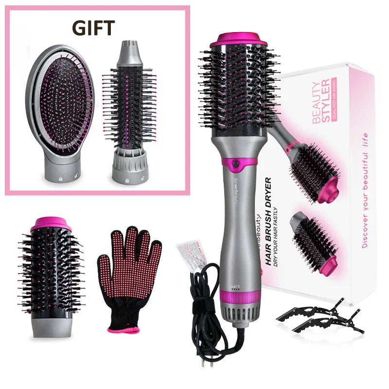 Hot Air Hair Brush Kinseibeauty 2 In 1 Hair Dryer Styling Brush Negative Iron Generator Curling Straight 1200W Hair Dryer