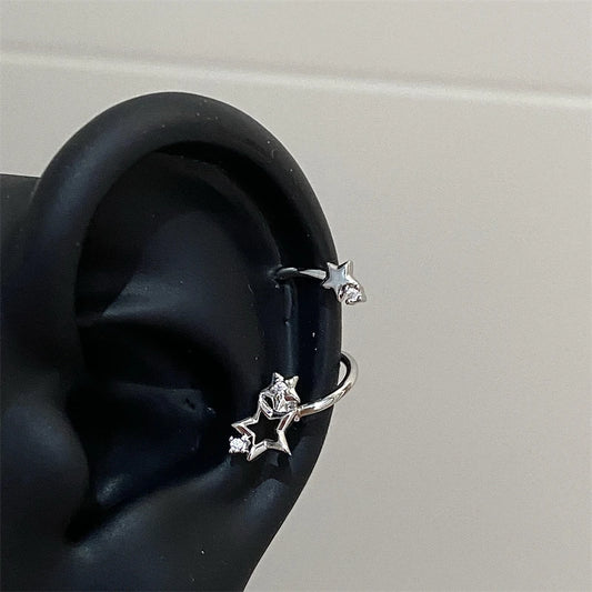 1PCS Star Surround Planet Spiral 316L Stainless Steel Ear Bone Nail for Women New Fashion Silver Color Earrings Accessories.