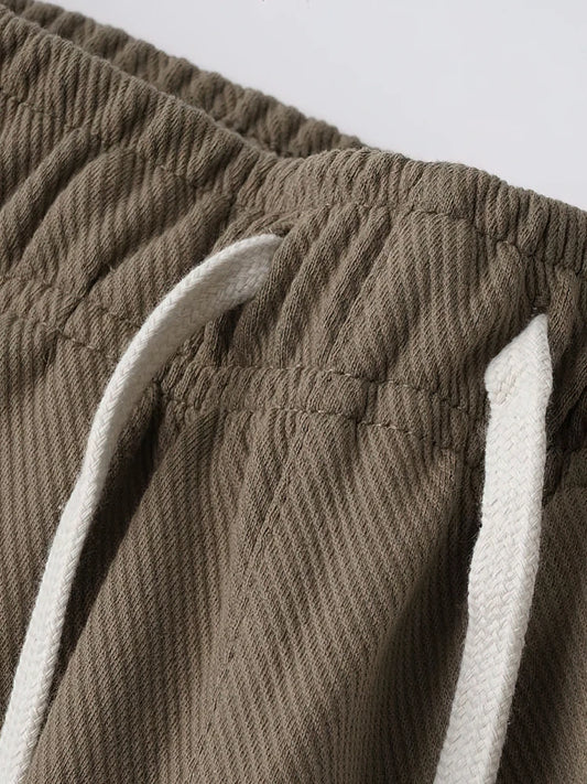 65% Cotton Twill Baggy Casual Jogger Pants Men 380g Anti-wrinkle Work Wear Trousers Outdoor Sport Sweatpants Breathable Knitted.