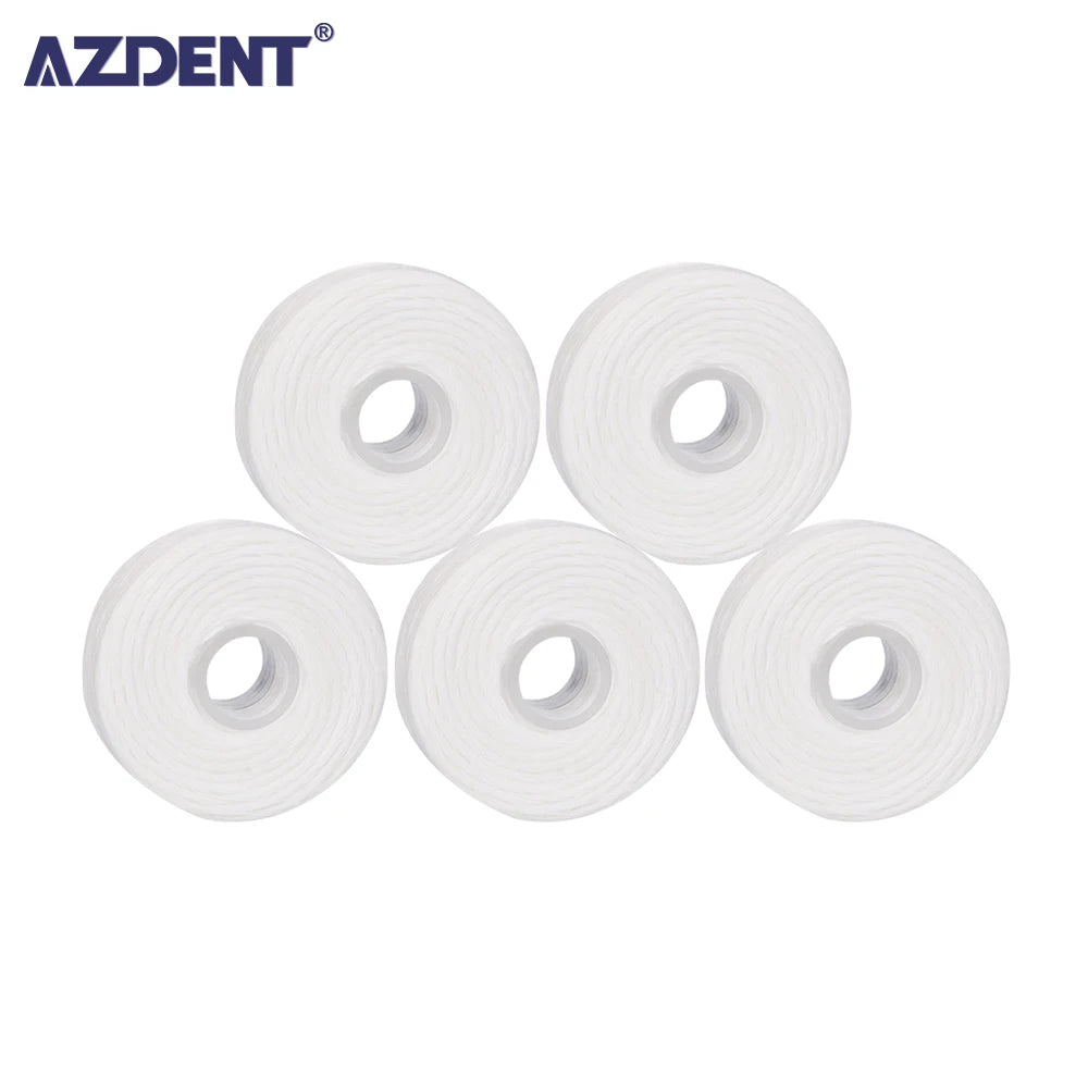 AZDENT 5 Rolls 50m Dental Flosser Oral Hygiene Teeth Cleaning Dental Floss Spool Wax Mint Toothpick Flosser Teeth Flosser.