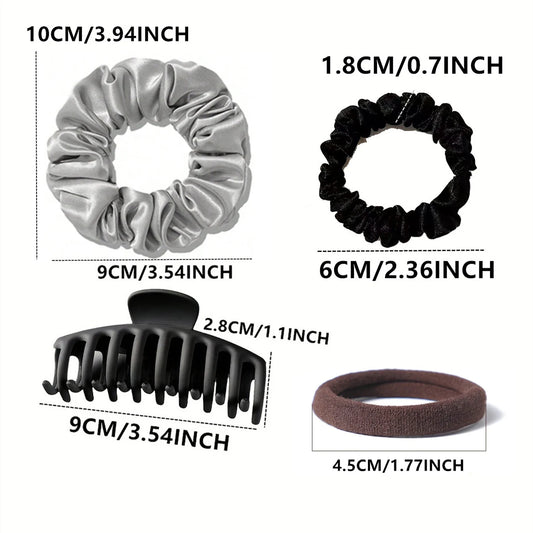 Brown Hair Accessories for Woman Set Ponytail Holders Variety Hair Clips Hair Scrunchies HairBands Scrunchy HairTies.