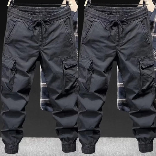 Modische Freizeit hose Herren Loose-Fit Cargo hose im Jugendstil einfarbig verkürzte trend ige Marken schuhe für den Frühling Herbst.