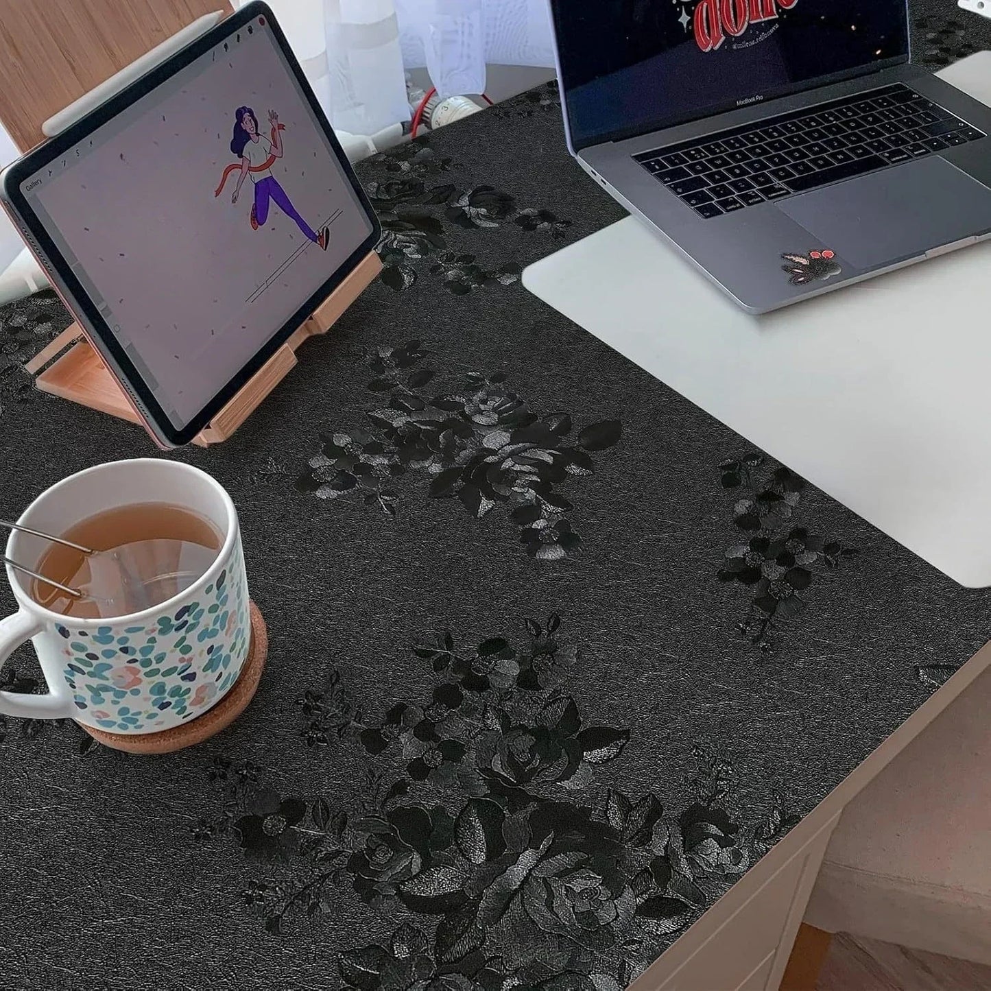 3D Flower Embossed Peel and Stick Wallpaper Self Adhesive Floral Contact Paper Wall Paper for Bedroom Walls Cabinets Drawers