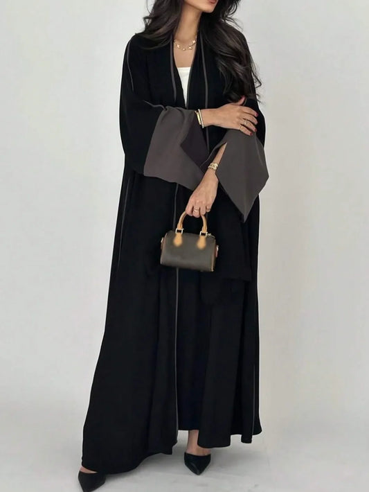 Frauen Lose Abaya Muslim Volle Hülse Vorne Offen Abayas Nahen Osten Elegante Kaftane Jilbabs Arabische Islamische Maxi Kleider.