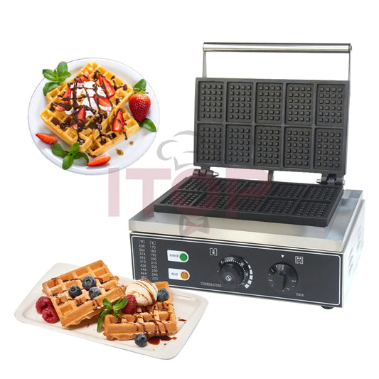ITOP Commercial Electric Waffle Machine Sandwich Plum Crisp Donut Maker Food Shaper French Waffle Maker Non-stick Coating.