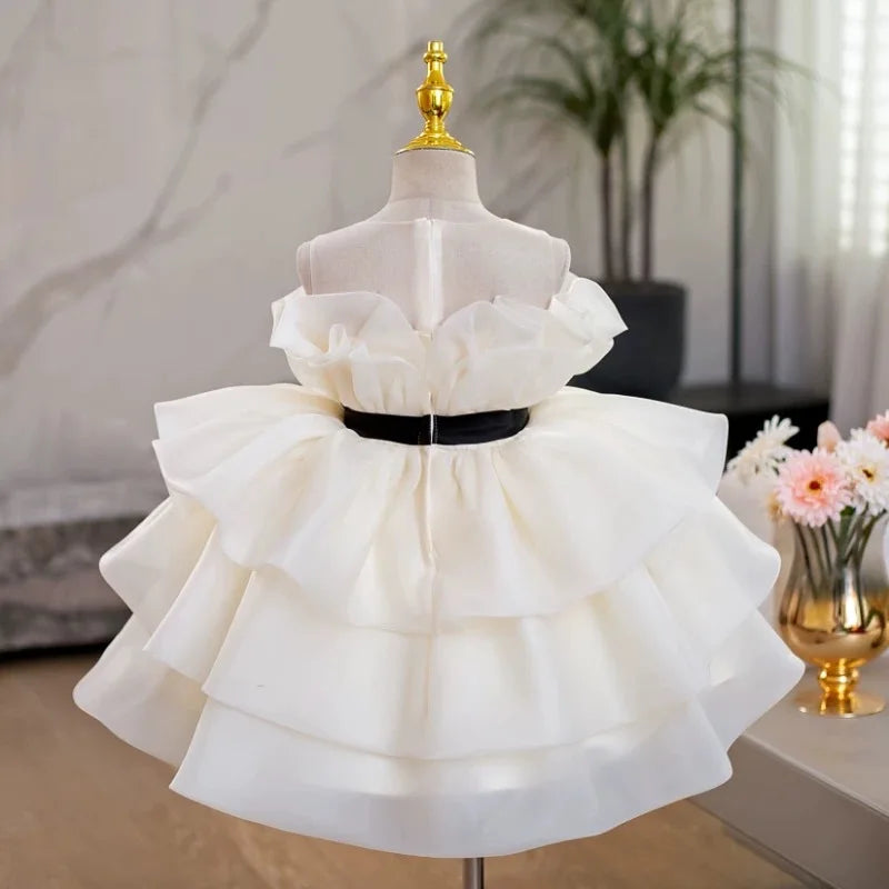 Blumenmädchenkleid für Mädchen, Prinzessinnenkleid zum ersten Geburtstag für Kinder, hochwertiges Host-Klavier-Performance-Kleid für Mädchen, stilvoll.