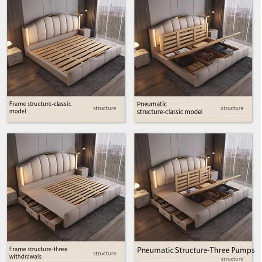 200 x 220 cm Rahmen-Kopfteil, Hochzeitsbett, Hauptschlafzimmer, Kingsize-Doppelbett, 3 Schubladen, Aufbewahrung, luxuriöse Schlafzimmermöbel in voller Größe