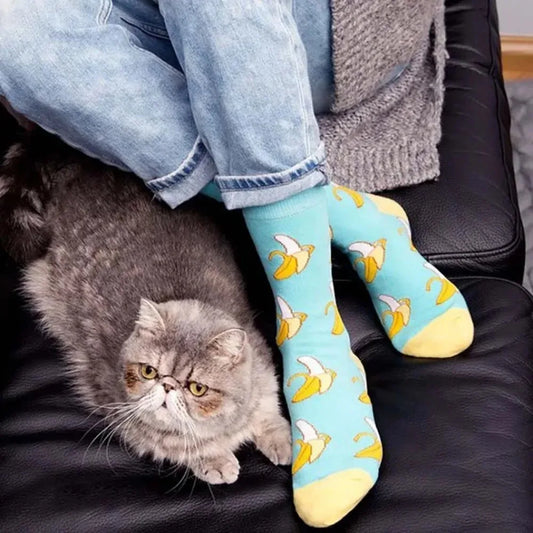 5 Pairs Men Middle Tube Socks Fun Casual Business Socks Colorful Halloween Animal Vintage Happy Woman Cotton Socks.