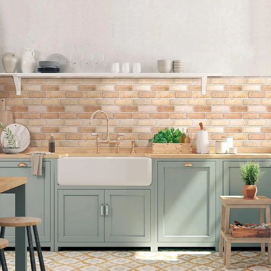 1/10pcs 3D Wall Sticker Self-adhesive Faux Brick Wall Panel Peel and Stick Tile Backsplash for Kitchen Bathroom Tile Sticker
