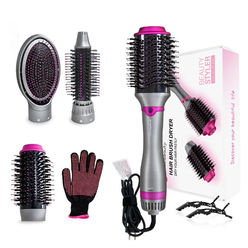 One Step Hair Blower Brush 360 Rotating Power Cable Hot Air Paddle Styling Brush Negative Ion Generator Curling Combair Straigh