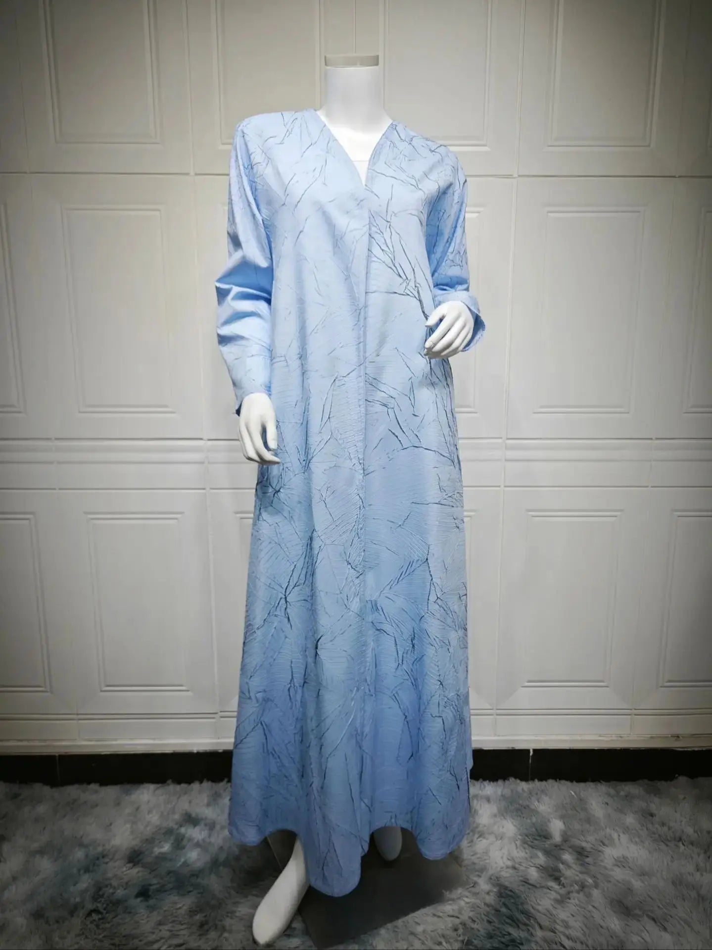 Women Muslim Arabic Abaya Luxury Fold Stripes Kimono Cardigan Coat Long Dress Kaftan Modest Robe Femme Islam Clothing Kebaya