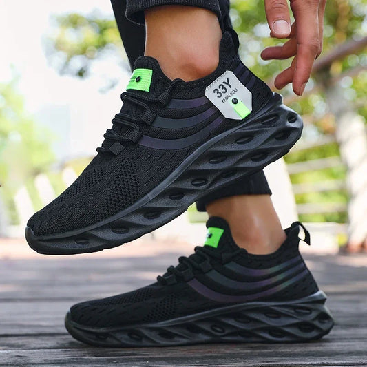 Men's Summer Breathable Mesh Shoes Lightweight Non Slip Knit Running Sneakers Trendy Aesthetic Focused Jogging Basketball Shoes.