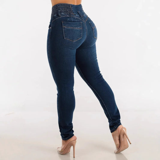 High Waist Elastic Denim Jeans Slimming Sexy Hot Girl Butt Lifting Long Pants Trendy Women's Fashion from Mainland China.