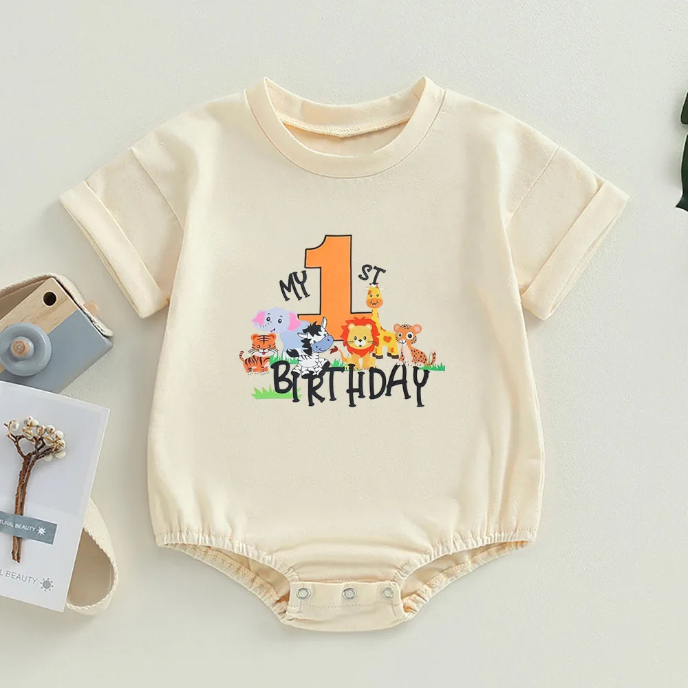 „It's My First Birthday“-Bubble-Strampler für Babys, kurzärmelig, übergroßer Bubble-Body, Geburtstagsfeier, Säuglingskleidung.