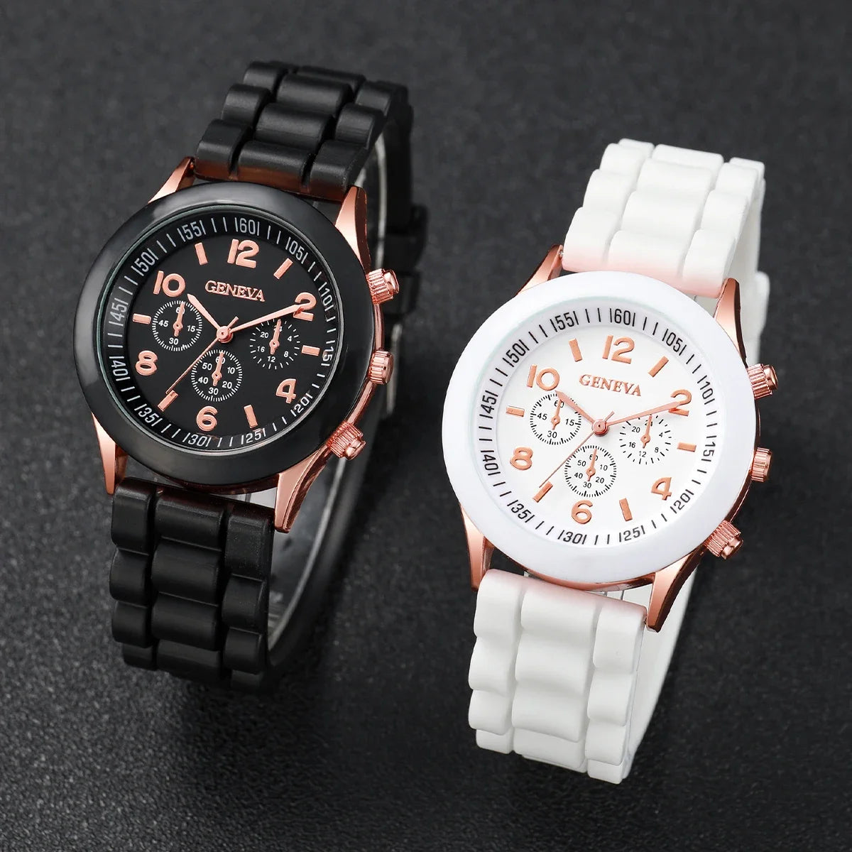 2/3PCS Fashion Silicone Band Women Watches Arabic Dial Ladies Quartz Watch Set Reloj Mujer(Without Box).