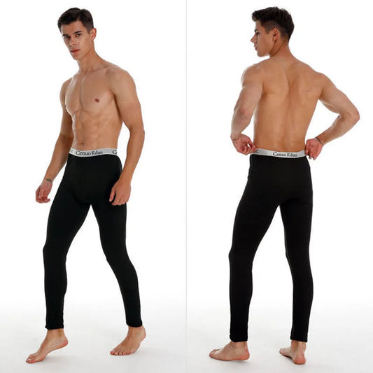 2025 New Men's Tight Sports Pants Slim Pants Autumn And Winter Thermal Pants Plush High Stretch Quick Drying Compression Pants.
