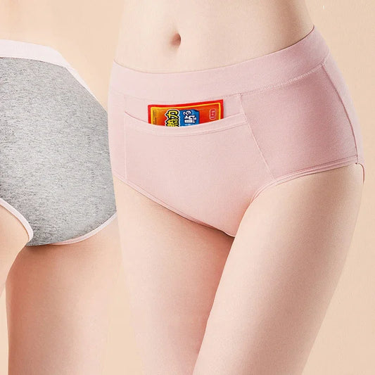 4 Pcs Women's Menstrual Period Panties High Waist Cotton Leak-Proof Underwear Absorbent Postpartum Post Surgery Period Underwear.
