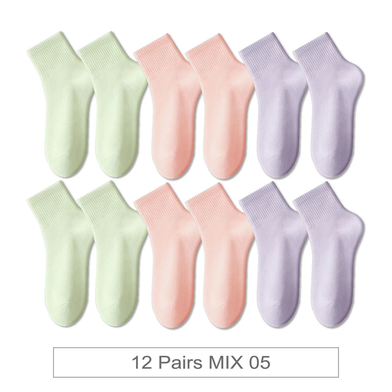 12 Pairs New Woman Cotton Socks Men Sock Short Ankle Colorful Autumn Spring Soft Breathable Colorful Girl Sock