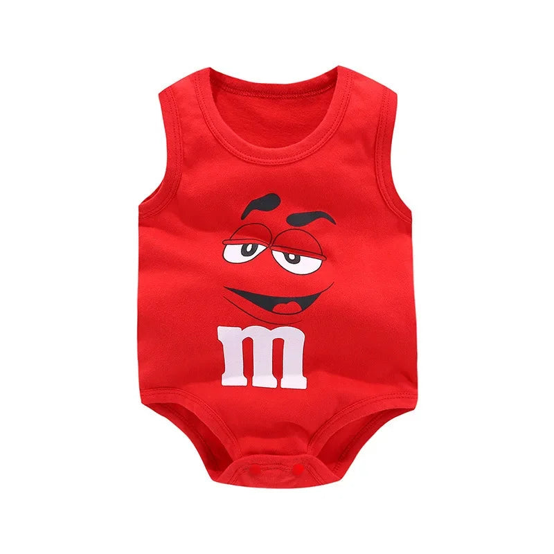 0-24M Neugeborenen Baby Baumwolle Body für Jungen und Mädchen Brief Drucken Lustige M Ärmellose Baby Strampler Sommer weiche Kleinkind Onesie.