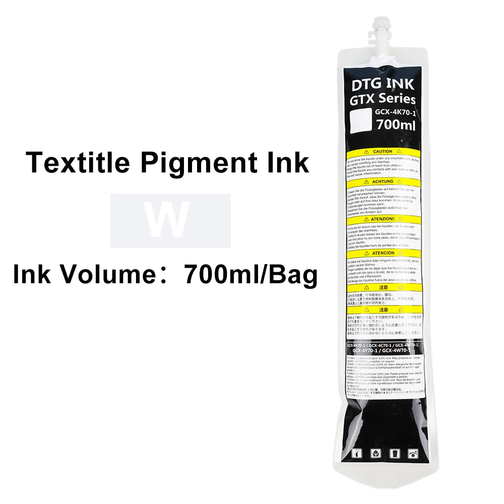 Winnerjet GTX ink bag 700ml High quality DTG Textile ink For Brother GTX-422 GTX-423 GTX-425 GTX-600 GTX PRO GTX Brother printer