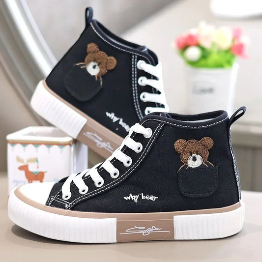 Cute Canvas Shoes Women Breathable Sneakers Brand Sport Shoes for Woman Casual Vulcanized Shoe Flats High Top Zapatos Mujer.
