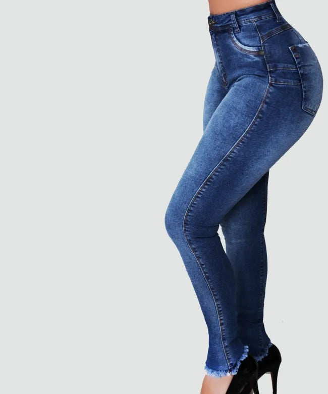 New Arrival Women's High Waist Jeans Fashion Slim High Elastic Jeans Skinny Denim Pencil Pants butt shaping jeans S-2XL.
