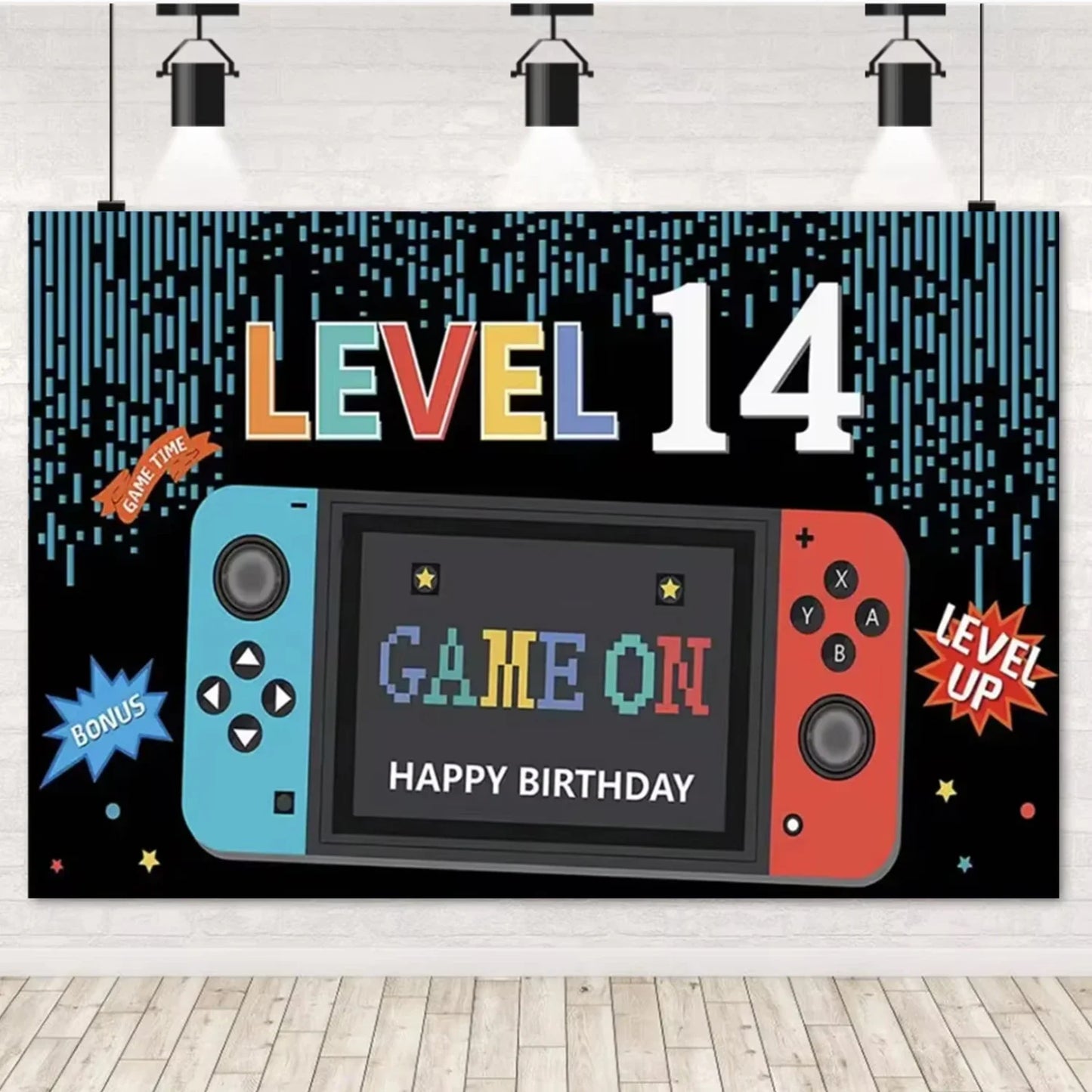 Game On Theme Video Gamer Kids Birthday Party Neon Green Gaming Next Level Up Background Baby Shower Decoration Supplies Props