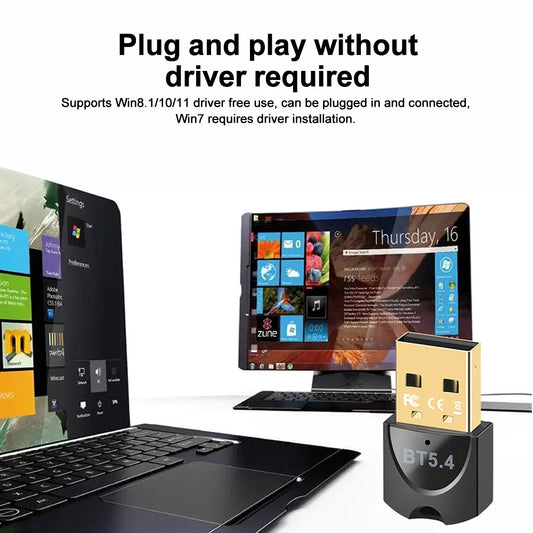 USB Wireless Bluetooth Adapter Bluetooth 5.4 for PC Dongle Adaptador Wireless Mouse Keyborad Music Audio Receiver USB Transmitt.