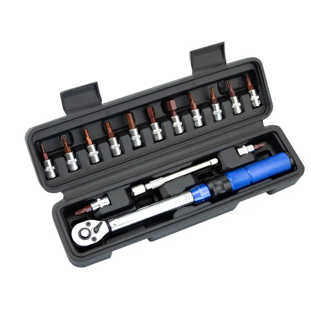 Podofo Hochpräzises Drehmomentschlüssel-Set, 2–24 NM, Einstellung, Dual-Richtungs-Ratsche mit für Auto-Motorrad-Fahrrad-Wartungswerkzeug