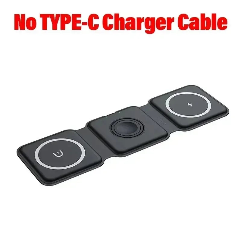 Foldable 3-in-1 Wireless Charger Dock For iPhone 16 15 14 13 12 Pro Max Apple Watch 10/9/8/7/6/5 AirPods Pro Fast Charging Pad