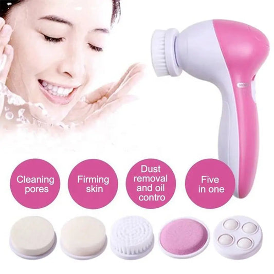 Electric Facial Cleaner 5 IN 1 Face Cleansing Brush Wash Machine Spa Skin Care Massager Blackhead Cleaning Facial Cleanser Tools.