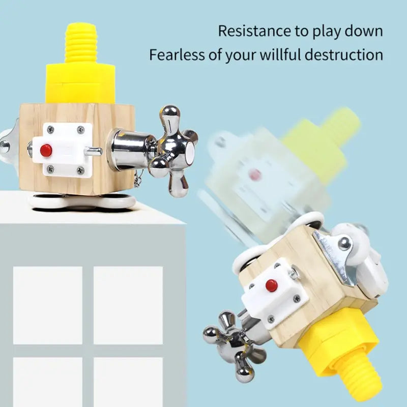 Kids Busy Cube Wooden Fidget Toy Cube Montessori Educational Baby Travel Toys Learning Basic Life Skills Sensory Busy Boards.