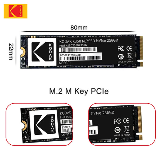 KODAK M.2 NVME SSD Gen3X4 PCIE3.0 M2 2280 Internal Solid State Hard Drive Read Speed Up to 2500MB/s for Gaming Laptop Desktop.