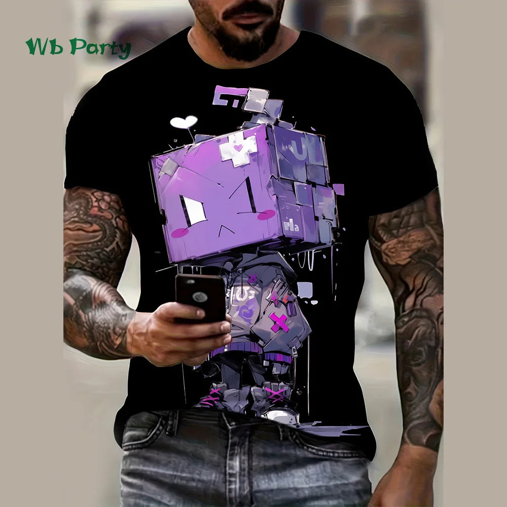 Summer Men's T-Shirt 3D Cartoon Bear Print Short Sleeve Tee Hip Hop O Neck Top Fashions Men's Street Casual Clothing New T-Shirt.