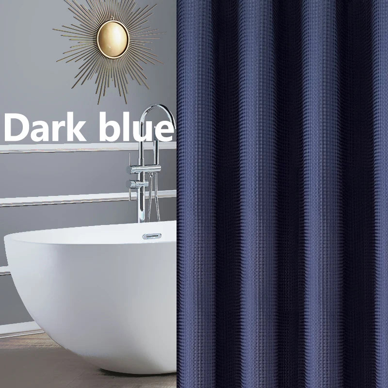 Verdickter, einfarbiger Waffel-Duschvorhang, porenfrei, doppelseitig, wasserdicht und schimmelförmig, geeignet für Toilette und Badezimmer
