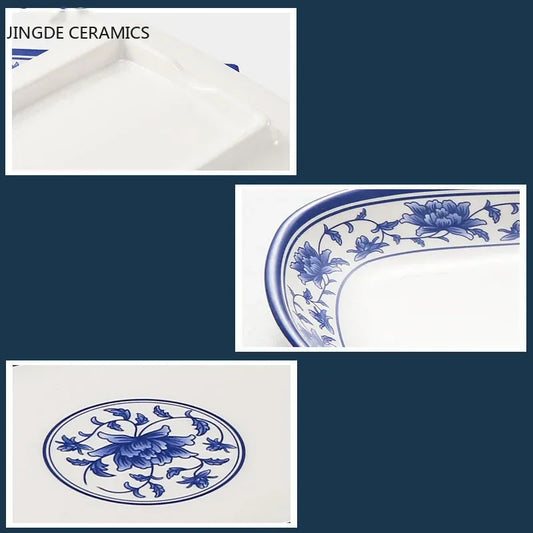 1pc Food Grade Plastic Dinner Plates Chinese Melamine Plastic Is Not Easy To Break Rectangular Plate Restaurant Kitchen Supplies.