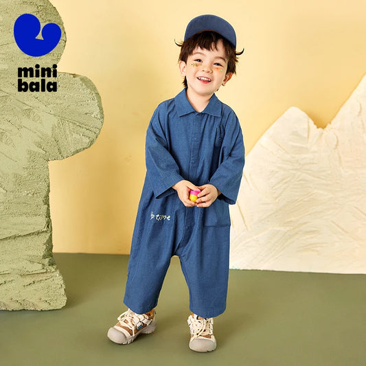 Mini Bala Outdoor Einteiliges Strampler-Set für Babys, Kinder-Arbeitskleidung, Krabbelanzug, Overall, Neu im Herbst und Winter 2024.