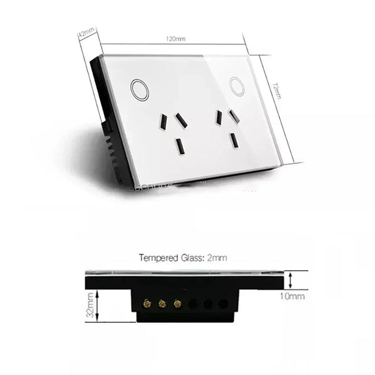 Melery Wifi Smart Tuya Steckdose AU Elektrische Stecker Steckdose Touch Sensor Schalter Drahtlose Fernbedienung von Alexa Google Hause.