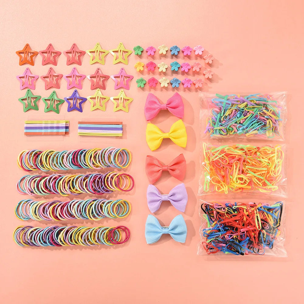 Fresh Simple Women's Hair Ties And Hair Accessories Set High Elasticity Cute Geometric Design Resin Hair Bands for African Eu...