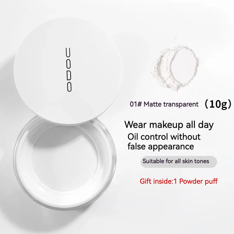 Uodo Loose Powder Makeup Oil Control Dry Skin Long-lasting Setting Foundation Glitter Flagship Genuine Goods Udo