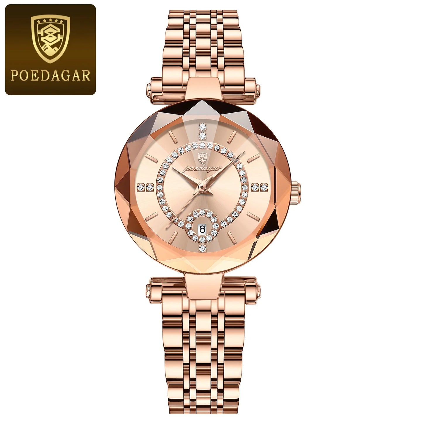 POEDAGAR Fashion Original Wristwatch For Woman Waterproof Stainless Steel Date Quartz Ladies Watch Luxury Casual Women's Watches